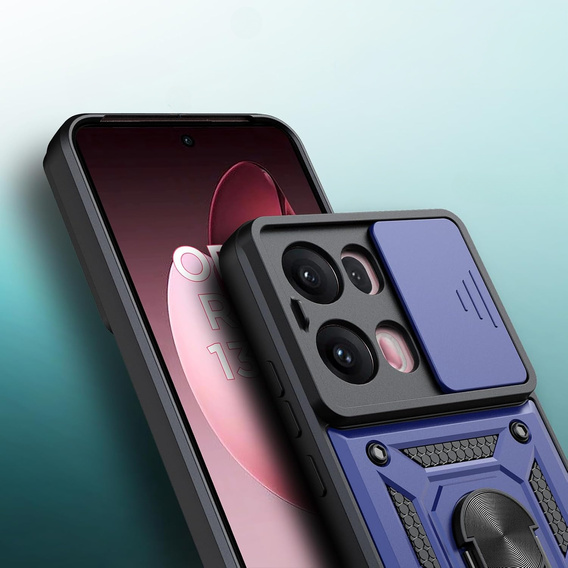 Etui pancerne do Oppo Reno 13 Pro, CamShield Slide, niebieskie