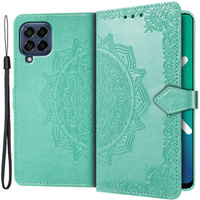 Etui z klapką do Samsung Galaxy M53 5G, Mandala, zielone