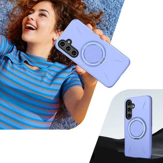 Etui do Samsung Galaxy A57 5G, z podstawką, do MagSafe, fioletowe