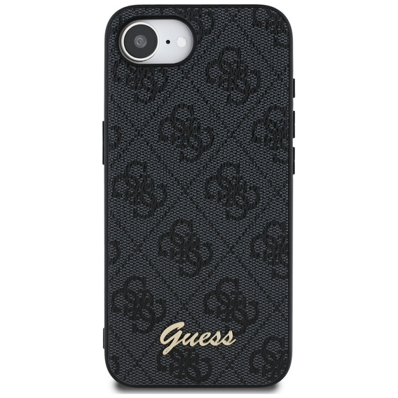 Etui GUESS do iPhone 16E, 4G Metal Gold Logo, czarne