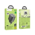Ładowarka sieciowa HOCO 2x Typ-C + kabel Typ-C do Lightning PD/QC 45W GaN N42 czarna