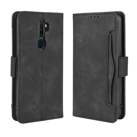 Etui z klapką do Oppo A9 2020/A5 2020, Card Slot, czarne