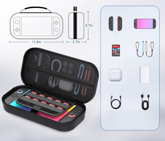 Etui podróżne do Nintendo Switch 2 – wodoodporne, z miejscem na gry