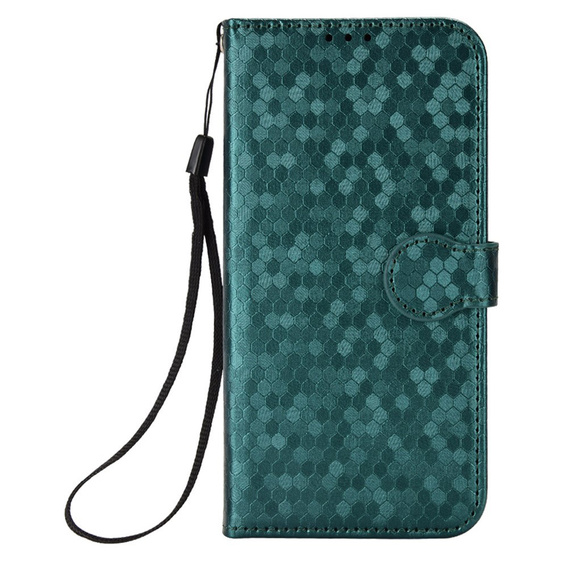 Etui z klapką do Oppo Reno 14 F / 14 FS, Wallet Rhombus, zielone