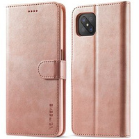 Etui z klapką do Oppo Reno 4 Z 5G, LC.IMEEKE, różowe rose gold