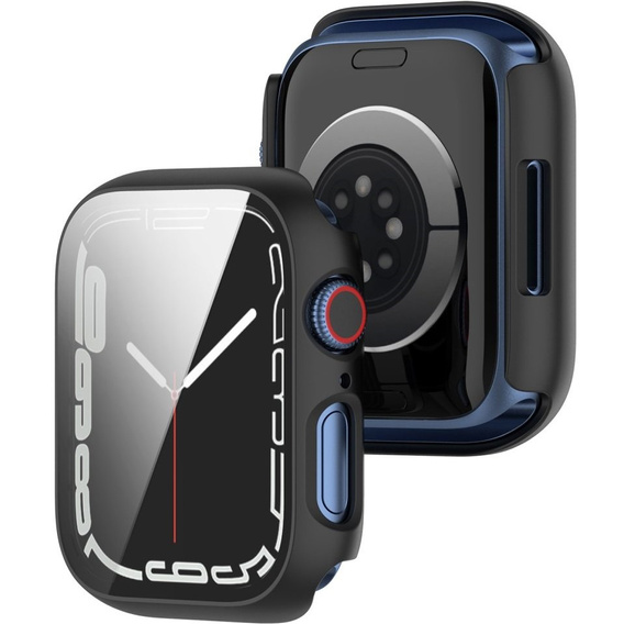 2w1 Etui + Szkło Hartowane do Apple Watch 7/8/9 45MM, Czarne