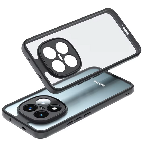 Etui do Xiaomi Redmi Note 15 Pro 5G, Fusion Hybrid, przezroczyste z czarną ramką