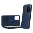 Etui z klapką do Samsung Galaxy A55 5G – niebieskie, Smart View Wallet z kieszonką na karty