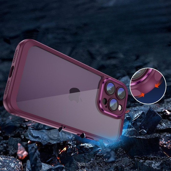 Etui do iPhone 15 Pro Max, ERBORD Impact Guard, bordowe