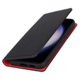 Etui z klapką do Samsung Galaxy A25 5G, Litchi Skin Grain, czarne