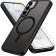 Zestaw Etui do Samsung Galaxy S25, do MagSafe, ERBORD Matt Case, czarny + 3x Szkło na ekran