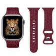 Pasek Silikonowy do Apple Watch 1/2/3/4/5/6/7/8/9/10/SE 38/40/41/42mm, Leopard, Bordowy