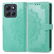 Etui portfelowe z motywem kwiatowym do Motorola Moto G86 5G – Zielone