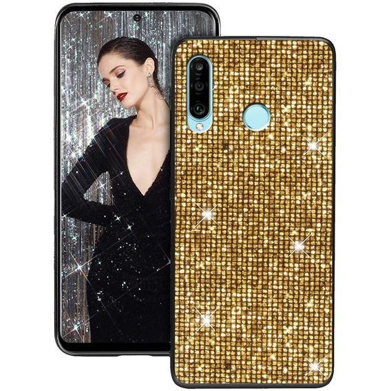 Etui do Huawei P30 Lite, Sparkle Case, Złote