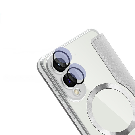 	Etui skórzane do Samsung Galaxy S25 Edge – szare, kompatybilne z MagSafe, z ochroną RFID, titanium grey