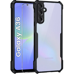 Etui do Samsung Galaxy A36 5G, AntiDrop Hybrid, czarne + Szkło hartowane 9H