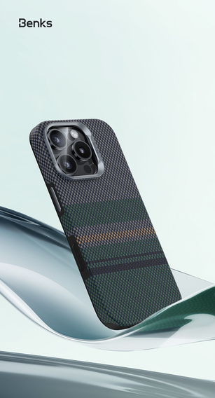 Etui BENKS Kevlar do iPhone 16 Pro, Magnetic Armor Pro Aurora 600D CC65, do MagSafe, Camera Control Button