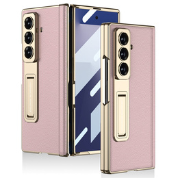 Etui GKK do Samsung Galaxy Z Fold7 5G ze szkłem i podstawką – różowe