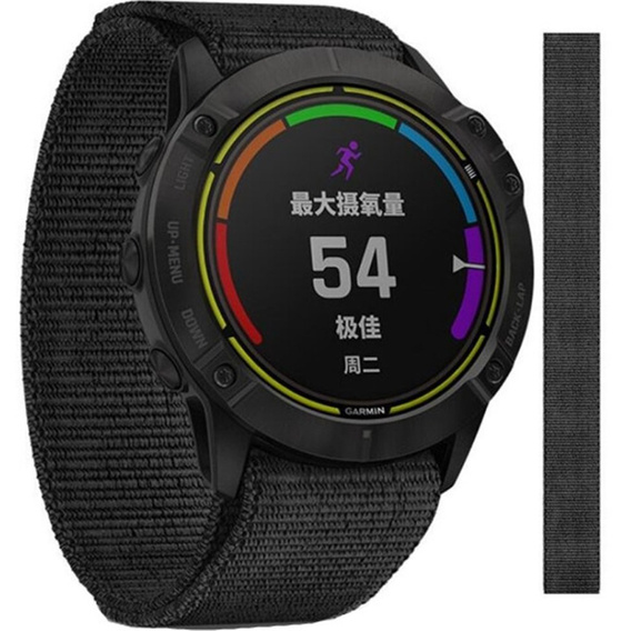 Pasek Nylonowy do Garmin Fenix 7/7 Solar/6/6 Pro/5, Czarny