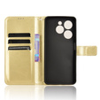 Etui z klapką do Infinix Hot 40i, Crazy Horse Wallet, złote