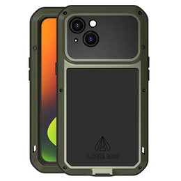 Etui Love Mei do iPhone 14, pancerne ze szkłem, zielone