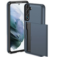 Etui do Samsung Galaxy S22, Sliding Card Holder, granatowe