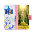 Etui z klapką do Motorola Moto G54 5G, Wallet, butterfly and flowers białe