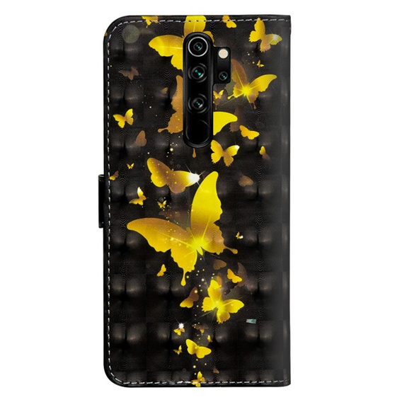 Etui z klapką do Xiaomi Redmi Note 8 Pro, Wallet, Butterflies złote