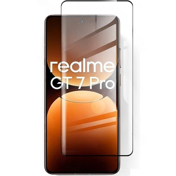 Szkło Hartowane 3D do Realme GT 7 Pro, czarna ramka