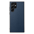 Skórzane Etui do Samsung Galaxy S23 Ultra, plecki nakładka, niebieskie