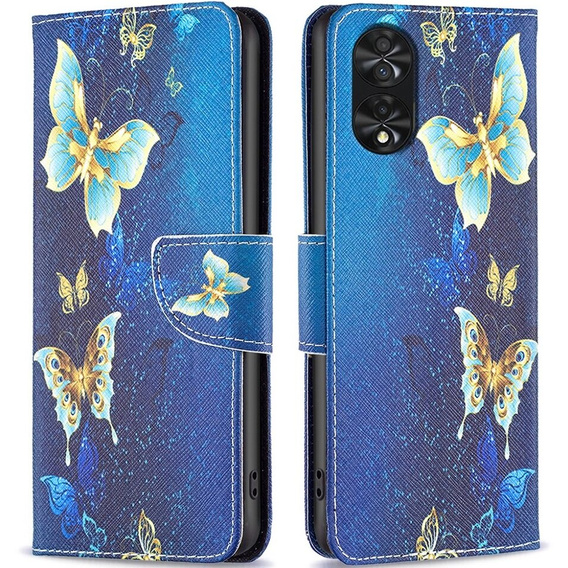 Etui z klapką do TCL 40 NxtPaper, Wallet, Butterflies niebieskie