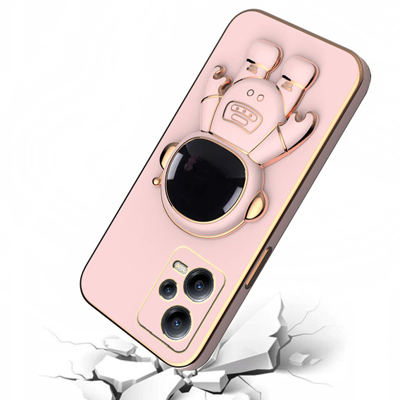 Etui do Xiaomi Redmi Note 12 5G / POCO X5 5G, Astronaut, różowe