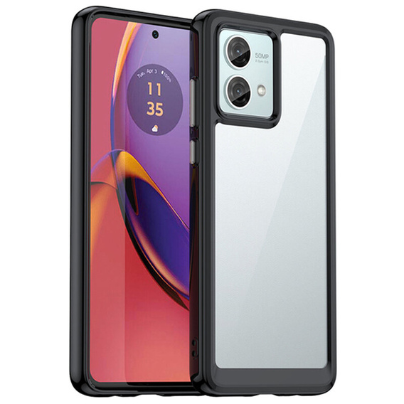 Etui do Motorola Moto G84 5G, Fusion Hybrid, przezroczyste / czarne