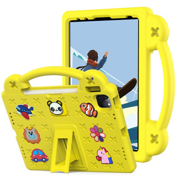 Etui do iPad 11" 2025 A16 (11 gen.) / iPad 10.9" 2022 (10 gen.), Cute Patterns, z podstawką, Żółte