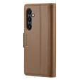 Etui do Samsung Galaxy A55, ERBORD Glossy Litchi, portfel z klapką, brązowe