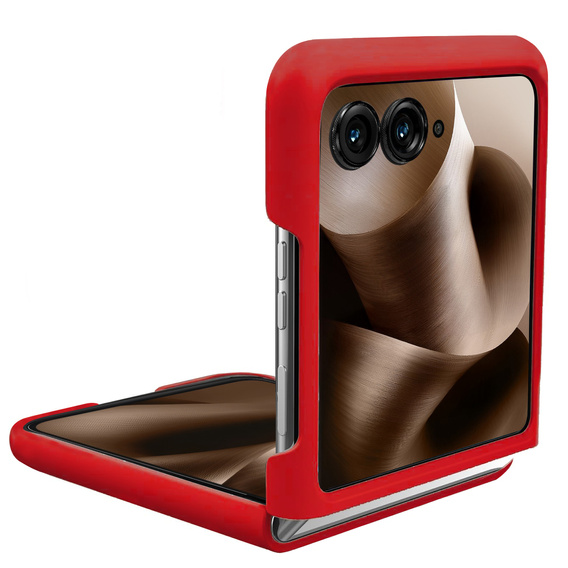 Etui do Motorola Razr 60 Ultra, PC Case, ze szkłem, czerwone