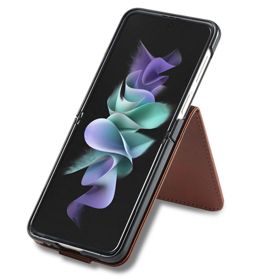 Etui z klapką do Samsung Galaxy Z Flip 4 5G, LC.IMEEKE, brązowe
