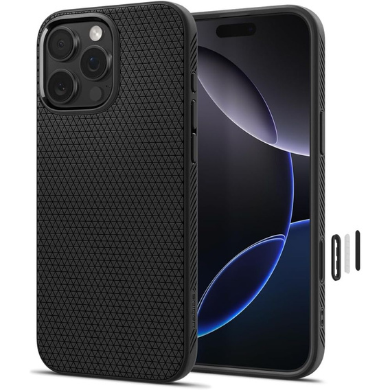 Etui Spigen Liquid Air T Mag MagSafe do iPhone 16 Pro Max – Matte Black + Szkło Hartowane 9H