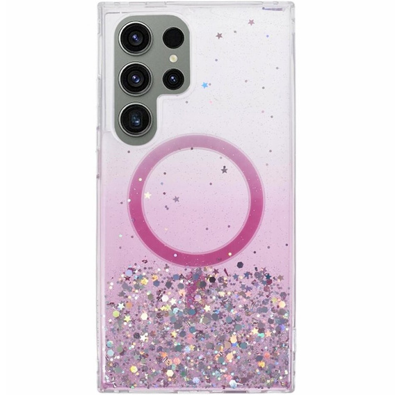 Etui do Samsung Galaxy S24 Ultra, Glittery, do MagSafe, różowe