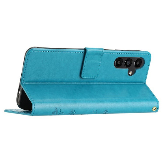 Etui z klapką do Samsung Galaxy A55 5G, Butterfly, niebieskie