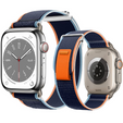 Pasek Nylonowy do Apple Watch 1/2/3/4/5/6/7/8/9/10/SE/Ultra/Ultra 2 42/44/45/49MM, Granatowy/Pomarańczowy