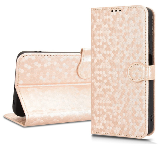 Etui z klapką do T Phone 3 5G, Wallet Rhombus, złote