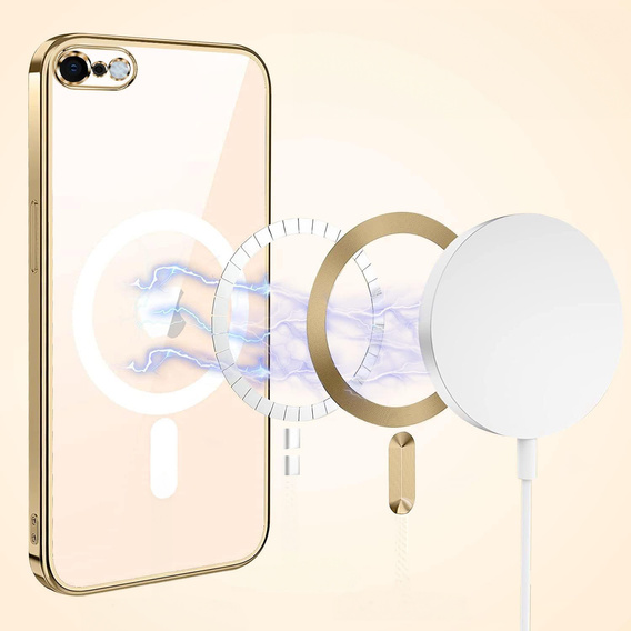 Etui do iPhone 7 Plus / 8 Plus, Electro MagSafe, złote + Szkło na ekran