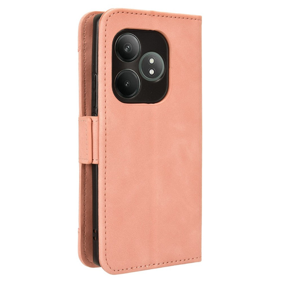 Etui z klapką do Realme GT 6 / 6T, Card Slot, różowe