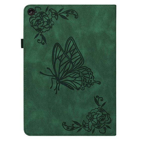 Etui do Lenovo Tab M10 Plus 10.6 Gen 3 TB-125F TB-128F, Wallet Pen Slot, butterflies, zielone