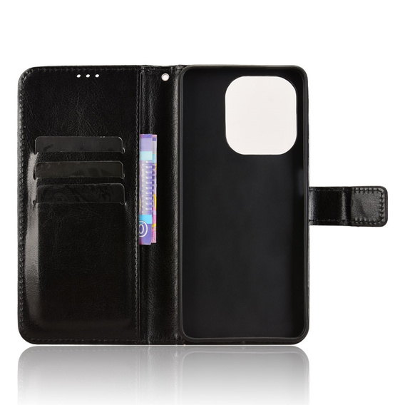 Etui z klapką do Oppo A5x, Crazy Horse Wallet, czarne