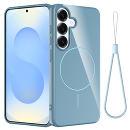 Etui do Samsung Galaxy S25 FE, Silicone Lite, do MagSafe ze smyczką, niebieskie