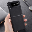 Etui Litchi Leather do Samsung Galaxy Z Flip 4, Black
