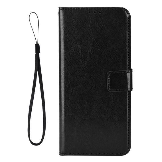 Etui z klapką do Xiaomi Poco F7 Ultra, Crazy Horse Wallet, czarne