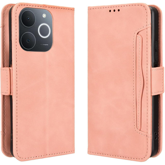 Etui z klapką do Realme Note 70T 4G, Card Slot, różowe